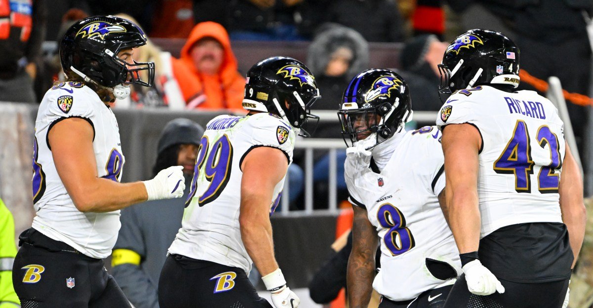 gettyimages 2247049979 Miscues on offense and special teams held the Ravens back throughout their Week 11 matchup with the Browns, but a dominant defensive performance and a ‘Hurricane’ carried Baltimore to a 23-16 win. Lamar Jackson was sacked five times and threw two batted-ball interceptions, one of which was returned for a touchdown. The Ravens’ special teams